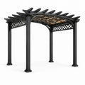 Pergola autoportante in legno nero e marrone, 300 × 300 × 250 cm, con copertura a griglia
